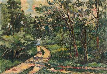 DAVID BURLIUK Wooded Road.